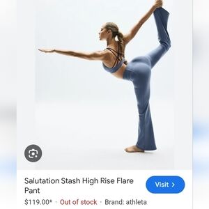 Athleta Solutation Stash High Rise Flare Pant 31" Sz XS Shadow Blue